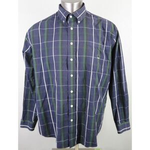 Mens Cinch Western Long Sleeve Button Front Shirt Size L Blue Green‎ Black Plaid